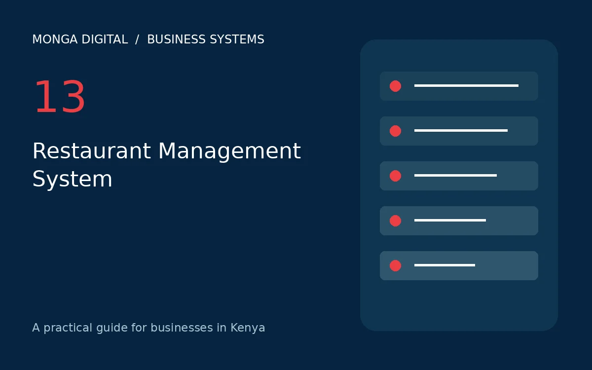 Restaurant Management System buying guide for organisations in Kenya